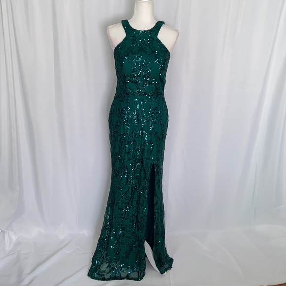 City Vibe Sleeveless High-Neck Sequin Pattern Long - Picture 11 of 11